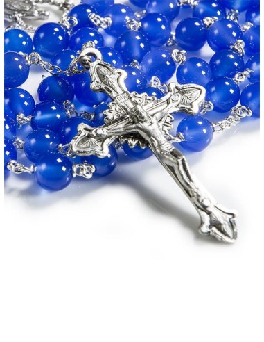 Deep Blue Agata Rosary