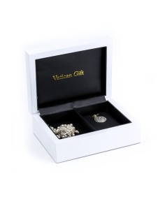 Baptism Gift 03 Precious White Wooden Box - Mini Glass Pearls