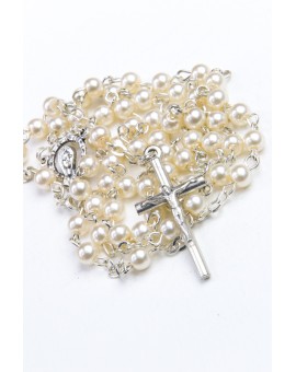 Baptism Gift 04 Precious White Wooden Box - Mini Glass Pearls